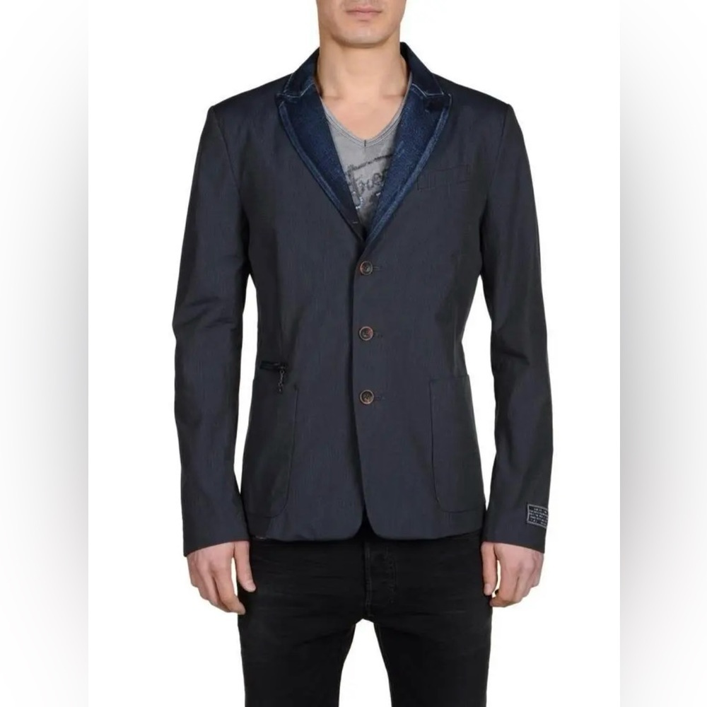 Diesel Men's Dark Blue Blazer Jacket